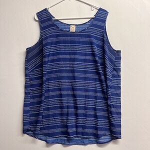 Faded Glory  blue patterned sleeveless tank top sz 2x
